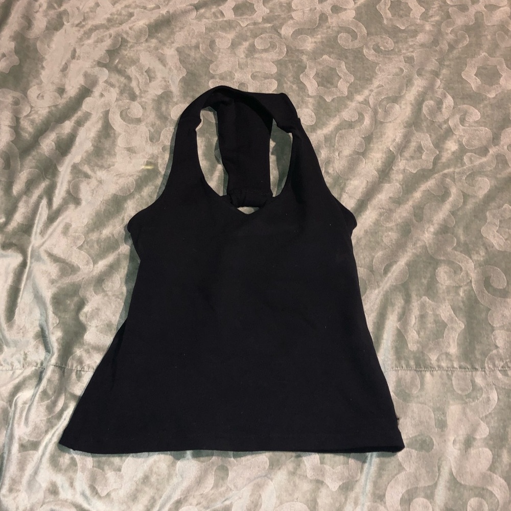 Black workout tank top